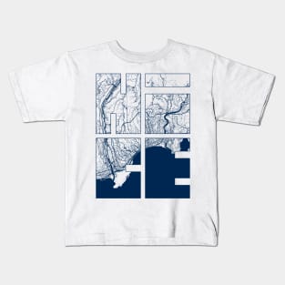 Nice, France City Map Typography - Coastal Kids T-Shirt